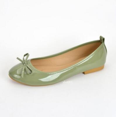 Ballet Flats for Women Bow Round Toe Slip On Shallow Mouth Casual Walking Shoes