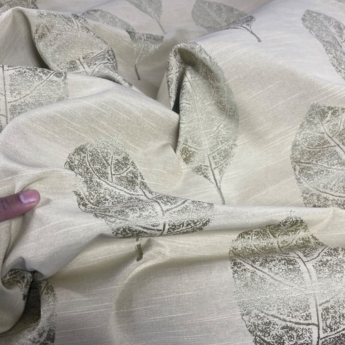 Green Large LEAVES Curtain Brocade Fabric Woodland Upholstery Cushion Sofa 54" - Picture 7 of 7