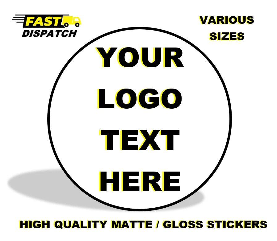 LABEL WARRIORS PERSONALISED ROUND PRINTED STICKERS CUSTOM LOGO LABELS BUSINESS GLOSS / MATTE
