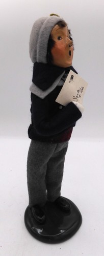 Byers Choice Caroler Junge mit blauem Mantel und Brief an den Weihnachtsmann 1992 Figur 10" - Bild 6 von 14