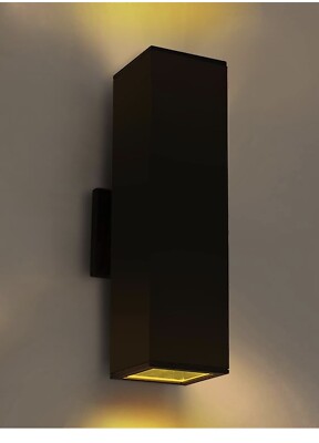 iYogaled 2 Pk Up Down Outdoor Wall Lights, Patio Wall Light Fixture Matte Black
