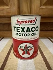 Texaco Motor Oil Can Empty 1 Quart Gas Garage Parts Sign Vintage Style Decor