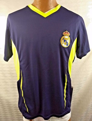 REAL MADRID JERSEY Blue w/ Neon Green Accents MCF Logo Mens M Rhinox