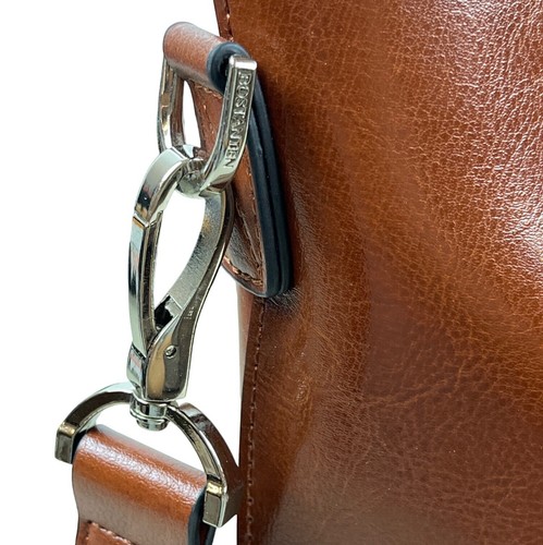 Bostanten Women's Brown Leather Laptop Tote Office Shoulder Tote Bag Size L - Picture 6 of 15