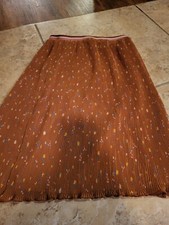 Matilda Jane girls size 12 brown floral pleated fall autumn skirt NEW NWT tween