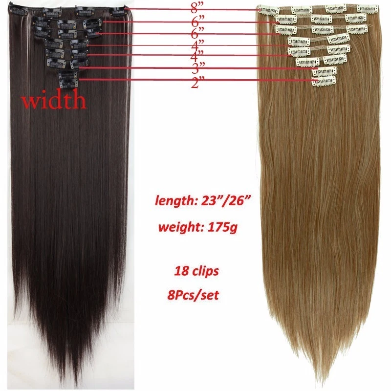 Extensiones de cabello Remy humano con clip Ombre rápido de EE. UU. 8 piezas cabeza completa 18 clips nuevo25 Foto 3 de 4