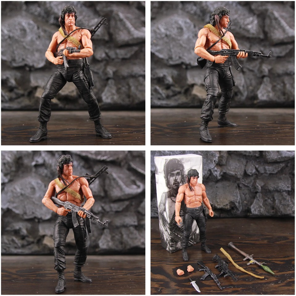 Figurine Rambo First Blood 7 Pouces - Modèle Détaillé 1/12 En PVC, édition Collector Du Film Culte