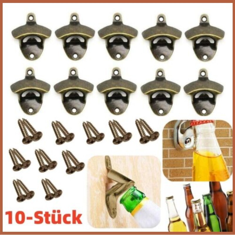 10x Bier Flaschenöffner Bar Wandmontage Bieröffner Küche Beer Bottle Opener set