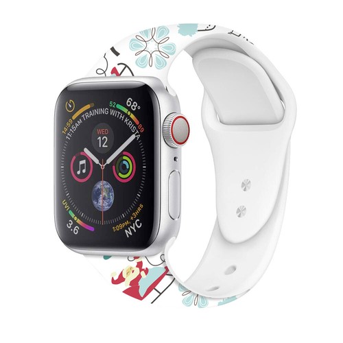 Silicone Straps For Apple Watch Series 6 SE 5 4 3 2 1 Christmas Wristwatch Band - Picture 76 of 157