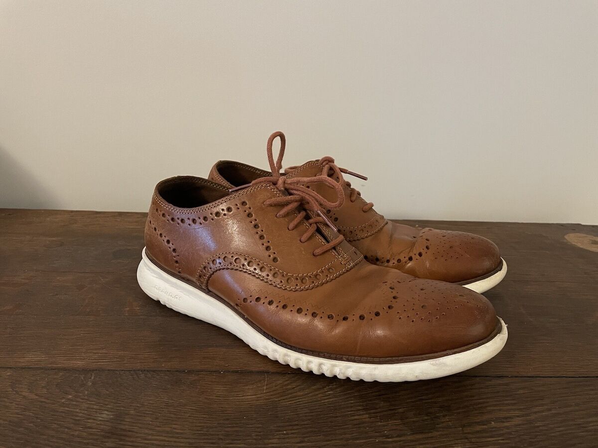 Cole Haan Zerogrand Wing Oxford British Tan C31532 White Cole Haan Zerogrand Wing Oxford British Tan C31532 White