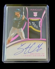 2020 Immaculate Trent Grisham FOTL RPA Jumbo Logo Patch Auto Rookie /6!!!