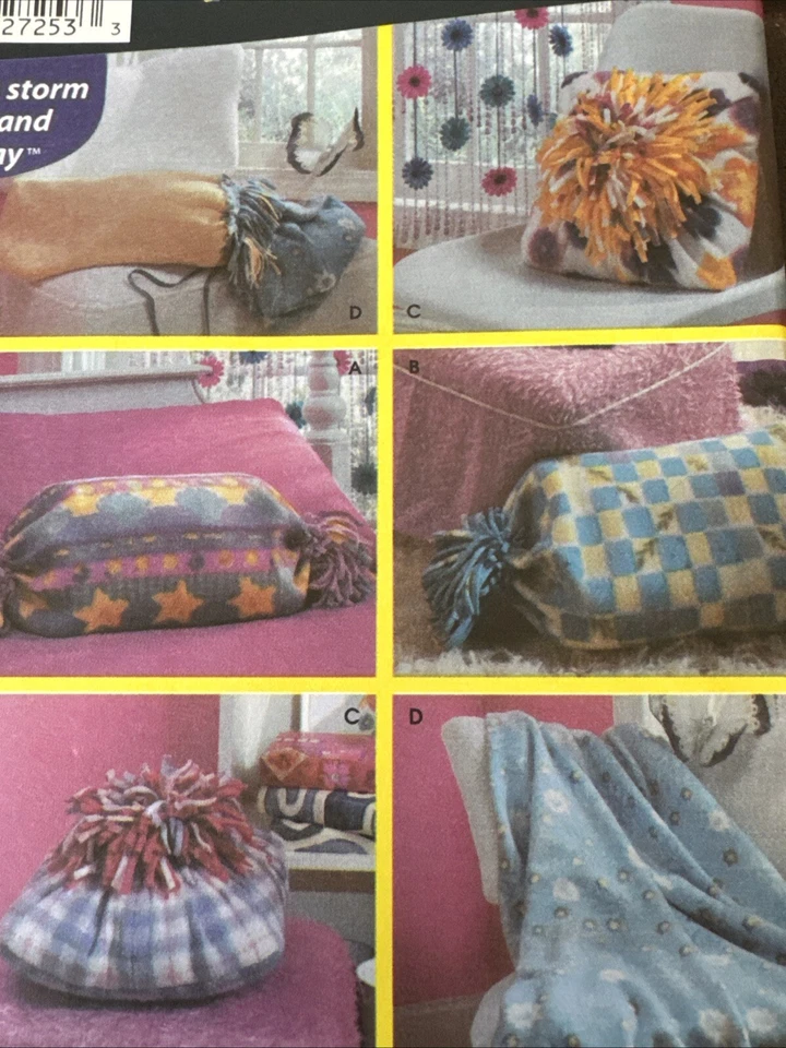 Simplicity 5263 Sewing Patterns For Dummies FLEECE PILLOWS AND BLANKET - Image 2 of 4