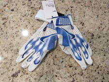 Nike Men's L Blue White Alpha Elite Baseball Batting Gloves NWT