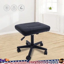 Footstool On Wheels, 15-20'' Adjustable Height, Rolling Stool Foot Rest Stool