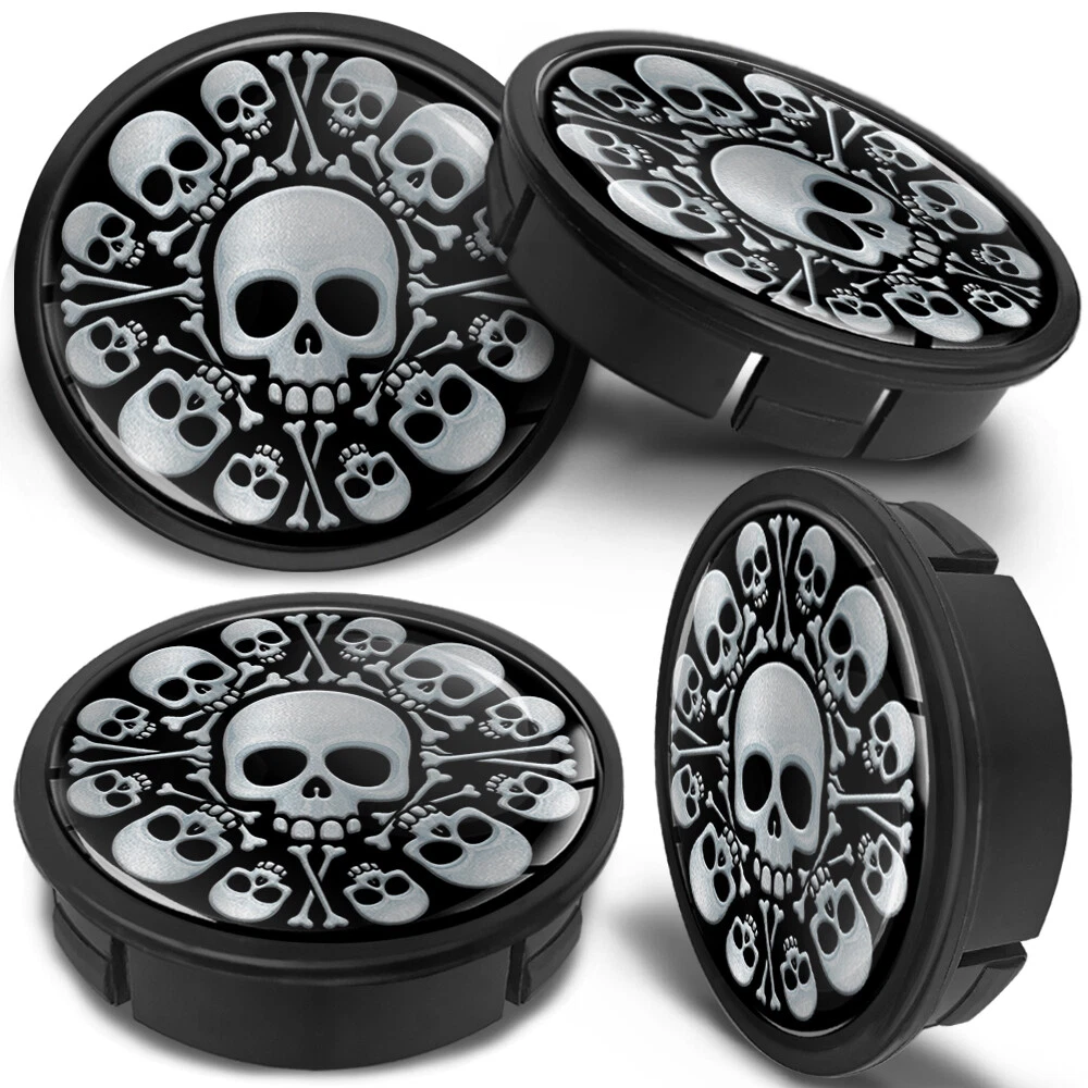 4x 60mm - 56mm Universal Black Skull Car Rims Alloy Wheel Center Hub Centre  Caps | eBay