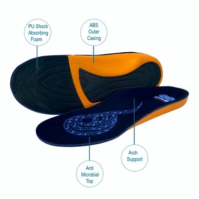 Endurance Comfort Orthotic Sports insoles Arch support running Walking Hiking UK