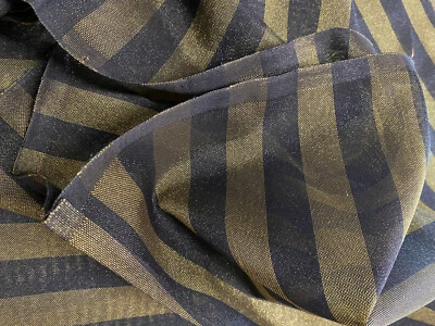 Tissu raye Couture lurex Noir gold - Photo 1/3