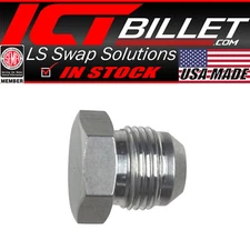 ICT Billet -10AN Flare Plug Male Nut 10 AN Block Off Cap Fitting Bare