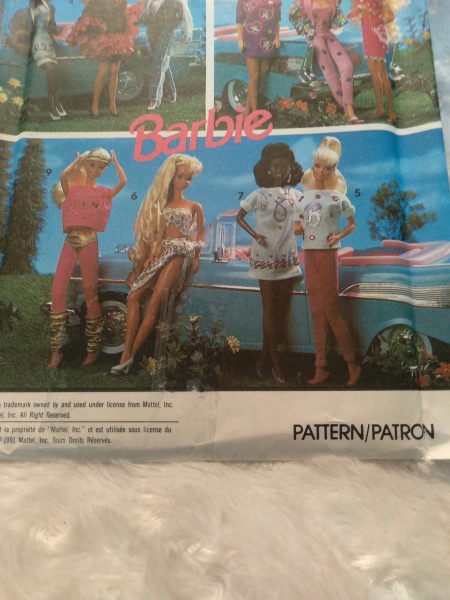 VINTAGE 7712 SIMPLICITY BARBIE DOLL WEARABLE ART WARDROBE FOR 11 1