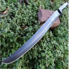 Premium Quality CUSTOM HANDMADE D2 STEEL HUNTING MACHETE SWORD WITH Leath SHEATH