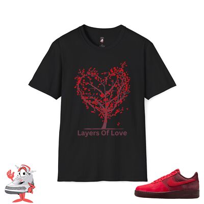 Nike Air Force One Layers Of Love Matching Shirt Valentines Day Heart Tee Red