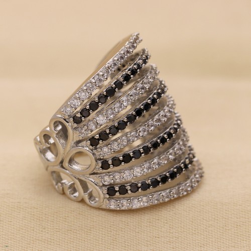 Umwerfend Cubic Zirkonia Nine Line Riesiges Hochzeit Damen Ring Variant Color - Bild 68 von 129