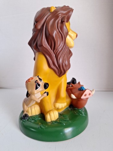 Vintage Disney Lion King Coin Bank Vinyl Plastic PVC Simba Timon Pumbaa 9" - Picture 7 of 12