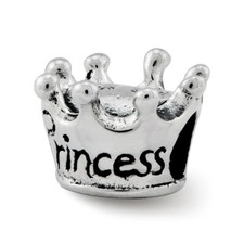 Princess Crown Kids Bead .925 Sterling Silver Reflection Beads