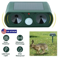 Solar Ultrasonic Animal Repeller Outdoor Garden Yard for Cat Dog Bird Mice Pest