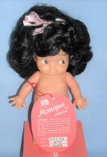 Vintage Monique Collection Doll Wig TRINA BLACK 10" - 11"