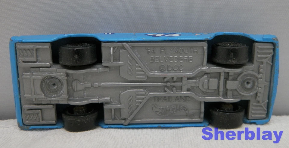 Hot Wheels MI Tailândia 64 Plymouth Belvedere #43 Azul 400 HP. - Imagem 4 de 4