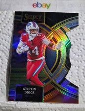 2023 Panini Select - Premier Level Stefon Diggs #187 Black & Red Prizm Die-Cut