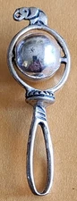 Vintage Sterling Silver Baby Rattle Bell Miniature, excellent condition.