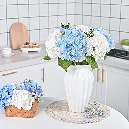 21" Real Touch Hortensie Kunstblumen mit langem Stiel & 3 Stück weiß - Bild 5 von 6