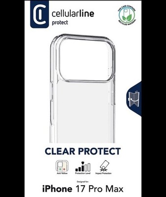 CellularLine Clear Protect -Schutzhülle für iPhone 17 Pro Max   transparent