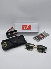 Ray Ban Sunglasses Clubmaster Metal Gold Black/Green G-15 Lenses RB3716 187 51mm