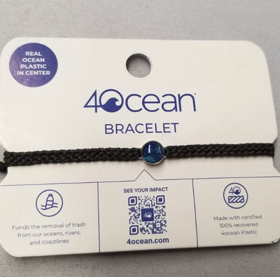 4Ocean Black Ocean Drop 2.0 Adjustable Bracelet 7''-13''