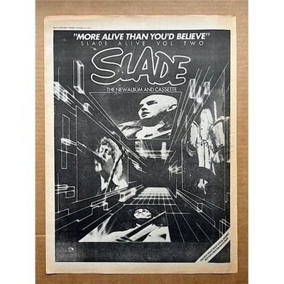 SLADE SLADE ALIVE II POSTER SIZED original music press advert from 1978 - printe