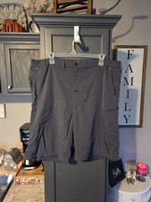 Wrangler Men's Outdoor Shorts Gray Polyester Pockets Button Solid Flat Front