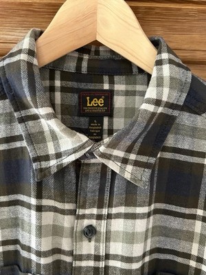 Lee Herren Flanellhemd kariert Langarm Kragen Knopf Brusttasche Gr. L