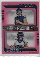 2023 Contenders Optic Round Numbers Pink Prizm 60/75 Will Levis Marvin Mims 15wb