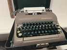 Tested Works Vintage 1950's Smith Corona Beige Typewriter With Case