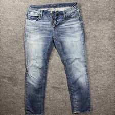 BKE Mason Jeans Mens 34x32 Blue Slim Straight Distressed Stretch Mid Wash Denim