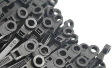 6 Inch 50 Lbs Mounting Hole Cable Ties - 100 Pack - Nail Screw Wire Hole Zip ...