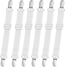 10 pcs Adjustable Bed Sheet Straps,Bed Sheet Clips, Elastic Bed Fitted Sheet