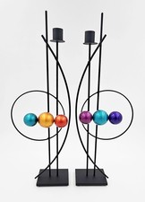 Rick Martin Abstract Modernist Pop Art Memphis Style Bold Candle Holders 2012