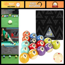 Complete 16-Piece Billiard Pool Ball Set - 2-1/4" Regulation Resin Balls