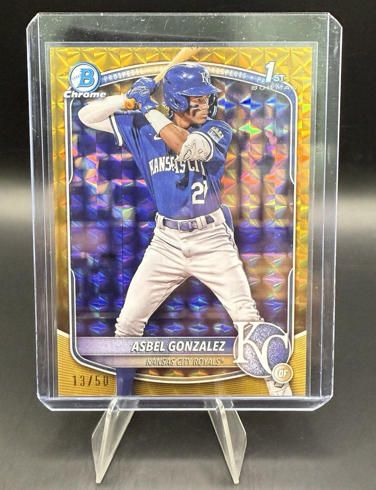 ASBEL GONZALEZ 2025 BOWMAN CHROME 1ST GOLD GEOMETRIC ROYALS B /50 Q4060