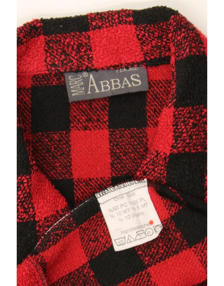 MARC ABBAS Womens 3/4 Sleeve Bomber Jacket One Size Red Gingham Polyester DH52 - Image 3 of 3