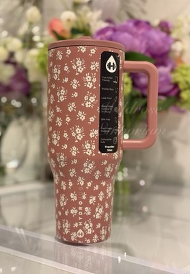 Hydrojug MAUVE MEADOW 32 Oz Dusty Pink Floral Traveler Tumbler